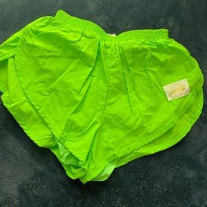 80s Neon Green Workout Shorts